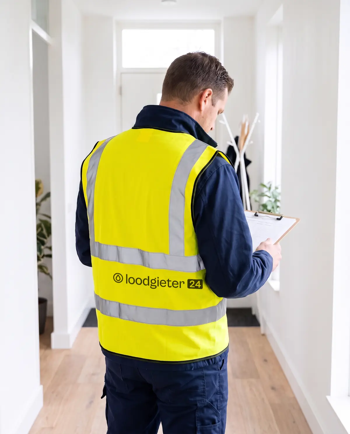 Loodgieter aan het werk aan een leiding onder een wastafel